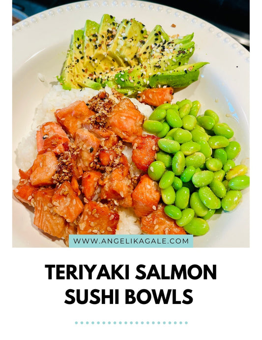 Teriyaki Salmon Sushi Bowls Recipe by Angelika Gale (Cancer Survivor)