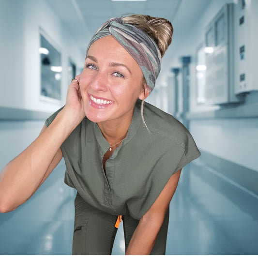 Camo Courage - Turban Twist Headband - by Angelika Gale