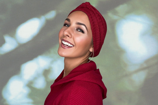 Crimson Courage - Wrapped in Strength Head Scarf by Angelika Gale (Cancer Survivor)