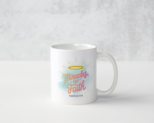 Miracles and Faith Mug by Angelika Gale (Cancer Survivor)