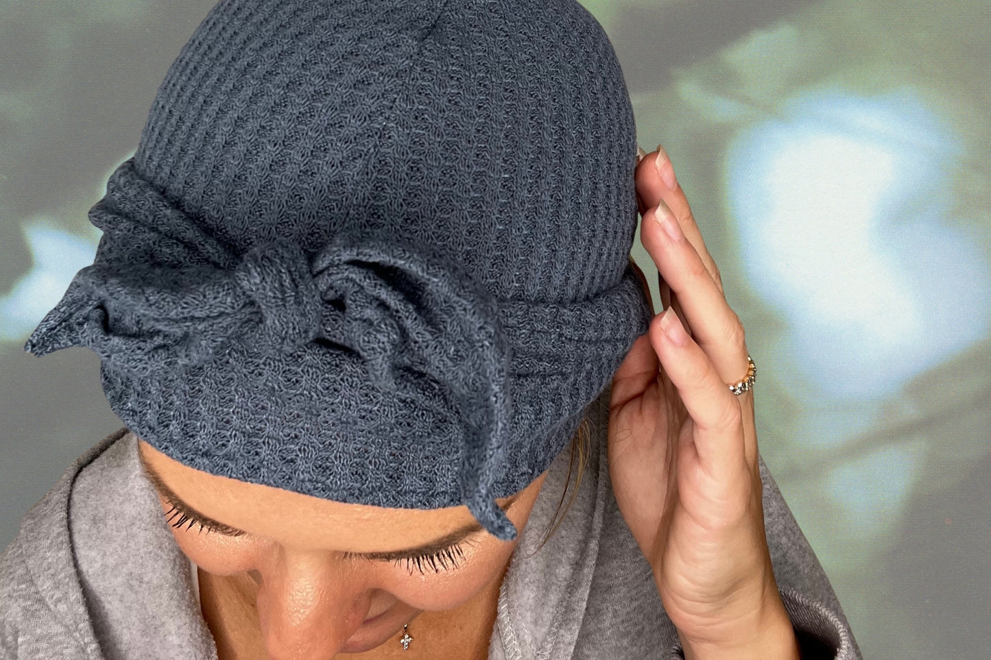 Blue Haven - Wrapped in Strength Head Scarf by Angelika Gale (Cancer Survivor)