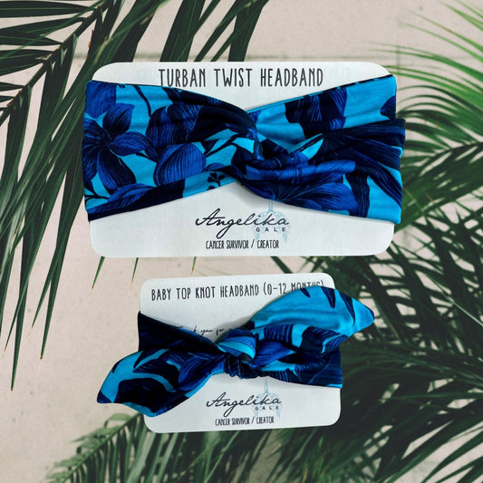 Ocean Lover - Mama + Me Headband Set - Soft Jersey Top Knot for Baby & Adult | Gift-Ready + Gives Back