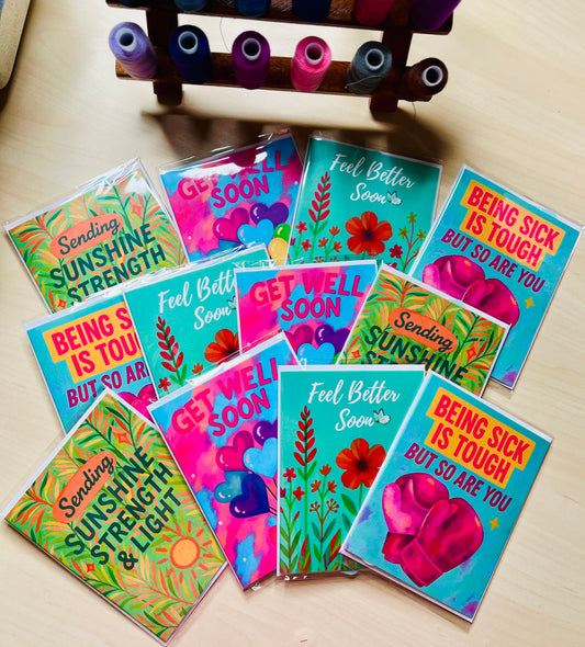 Get Well Soon Card Collection (12-Cards) by Angelika Gale (Cancer Survivor)