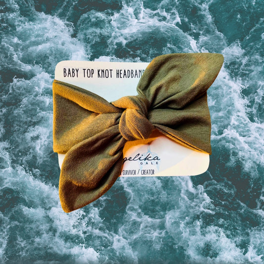 Victory Green Baby Top Knot Turban Twist Headband | by Angelika Gale