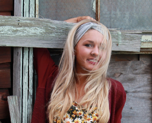 Heather Grey Turban Twist Headband | by Angelika Gale