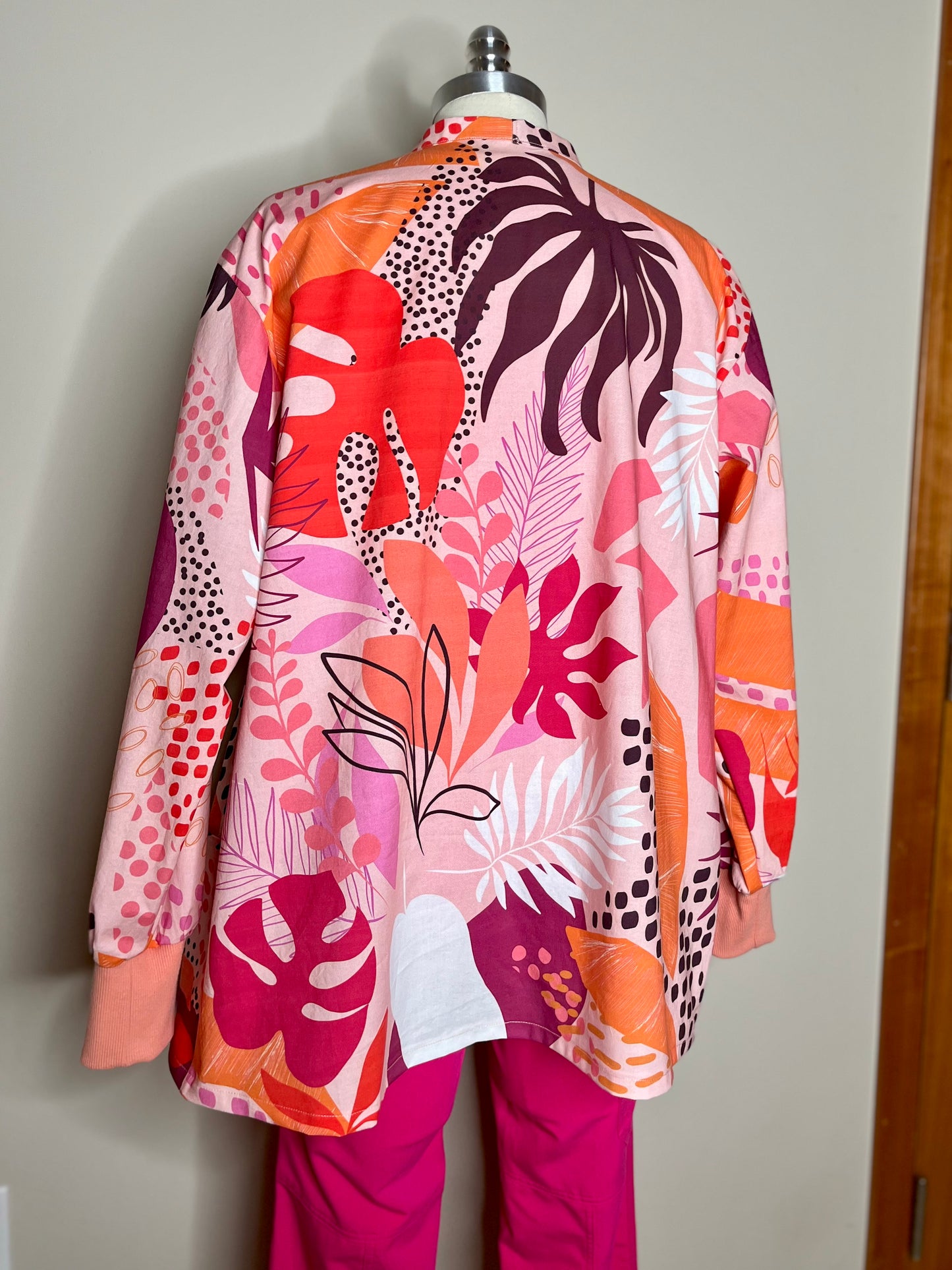 Pink Papaya Statement Scrub Jacket for Nurses and Healthcare Providers by Angelika Gale (Cancer Survivor)