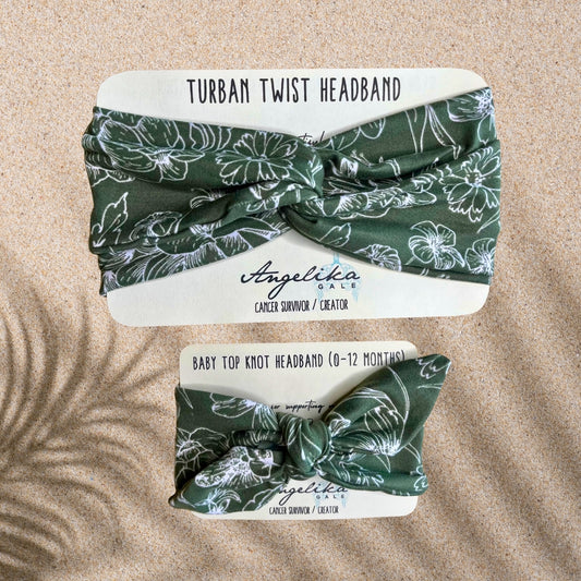 Island Girl - Mama + Me Headband Set - Soft Jersey Top Knot for Baby & Adult | Gift-Ready + Gives Back