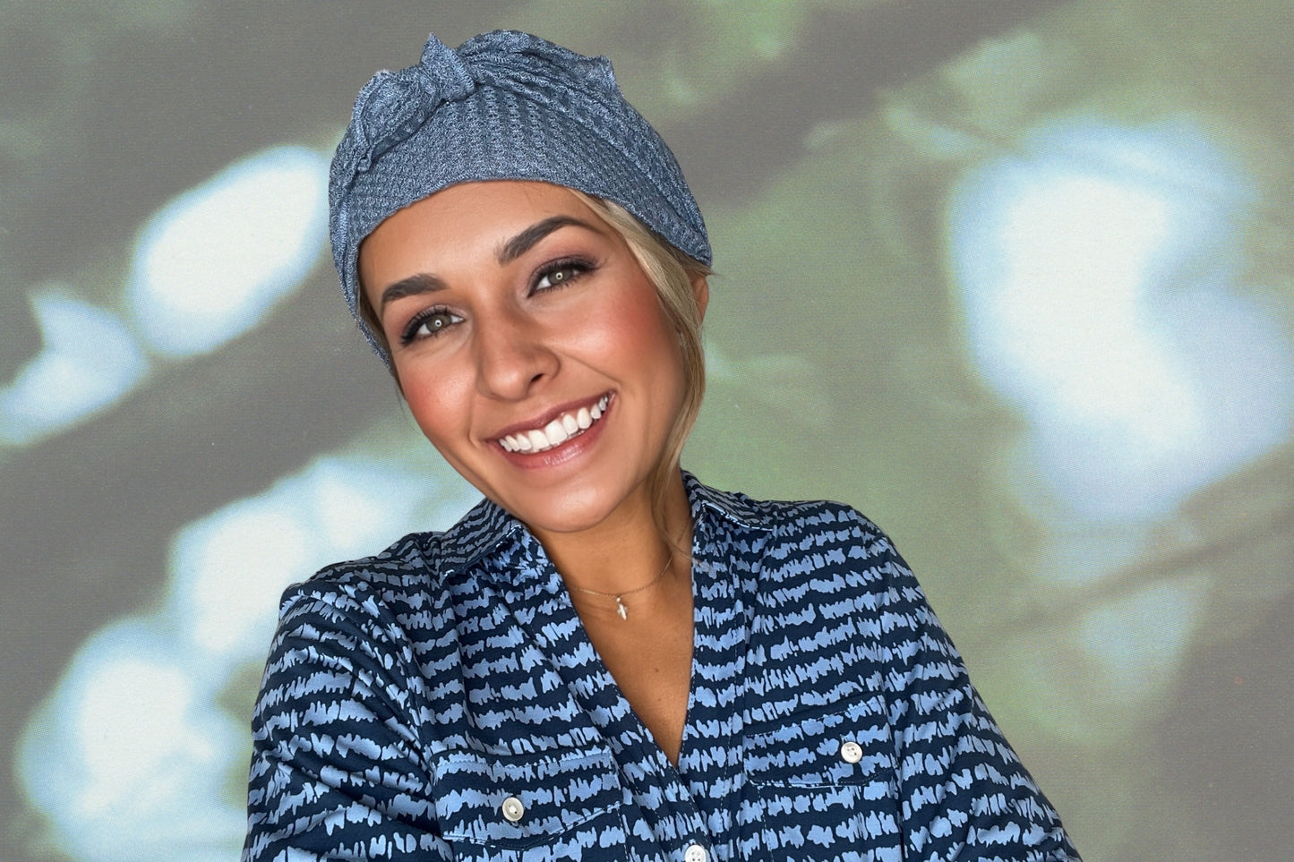 Ocean Mist - Wrapped in Strength Head Scarf by Angelika Gale (Cancer Survivor)