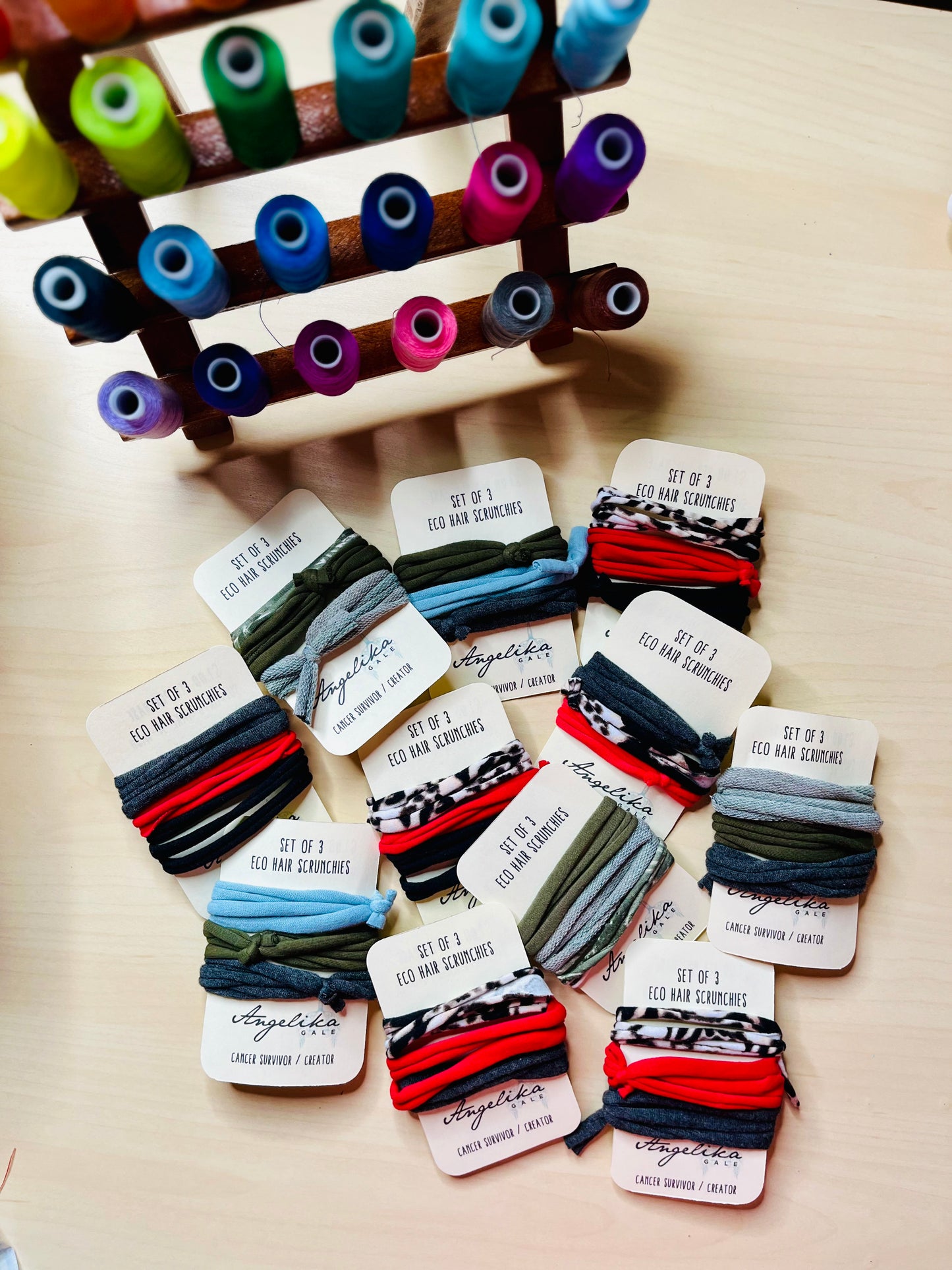 10-Packs Wholesale Bundle of Eco Hair Scrunchies - by Angelika Gale (Cancer Survivor)