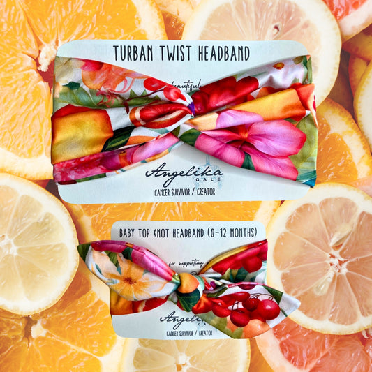 Tropical Fever - Mama + Me Headband Set - Soft Jersey Top Knot for Baby & Adult | Gift-Ready + Gives Back