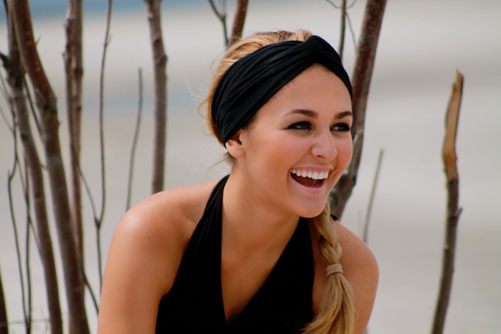 Carpe Diem Black Turban Twist Headband | by Angelika Gale