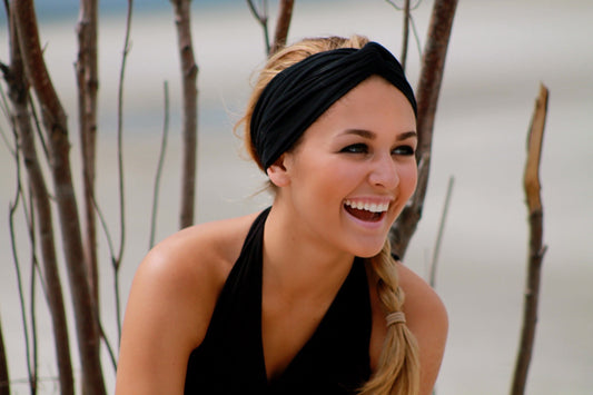 Carpe Diem Black Turban Twist Headband | by Angelika Gale