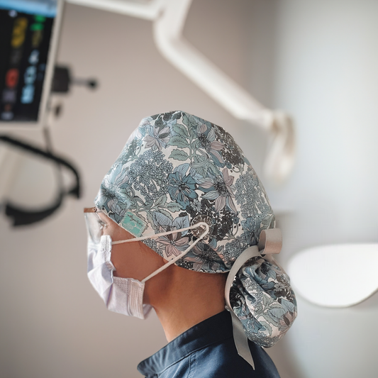 Limited-Edition | Winter Blooms Scrub Cap | by Angelika Gale