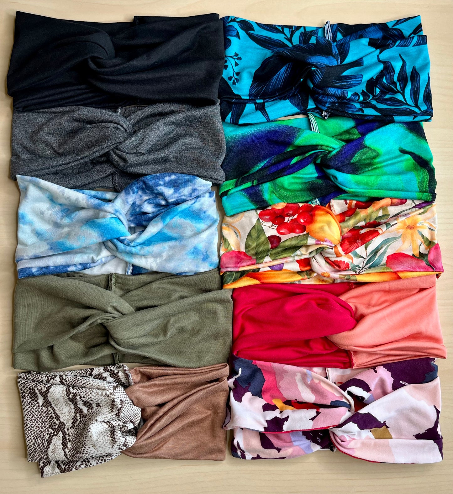 5-Pack Turban Twist Headband Bundle - by Angelika Gale (Cancer Survivor)
