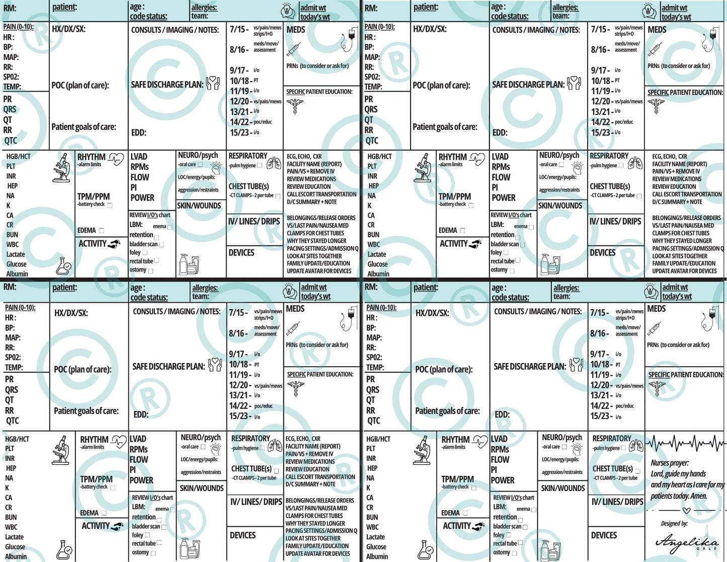 The Ultimate Printable Nurse Report Sheet by Angelika Gale, RN-BSN | Instant Download