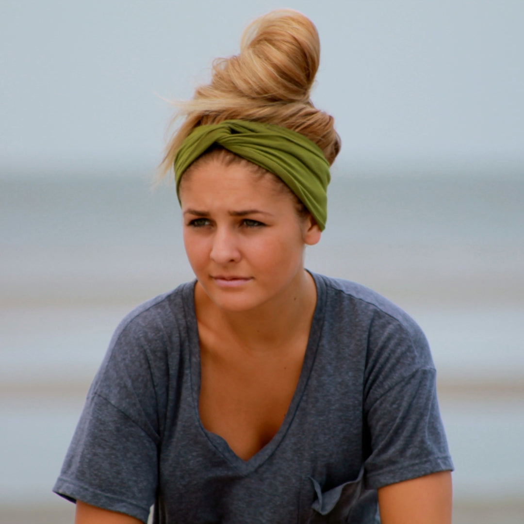 Green Goddess Turban Twist Headband | by Angelika Gale