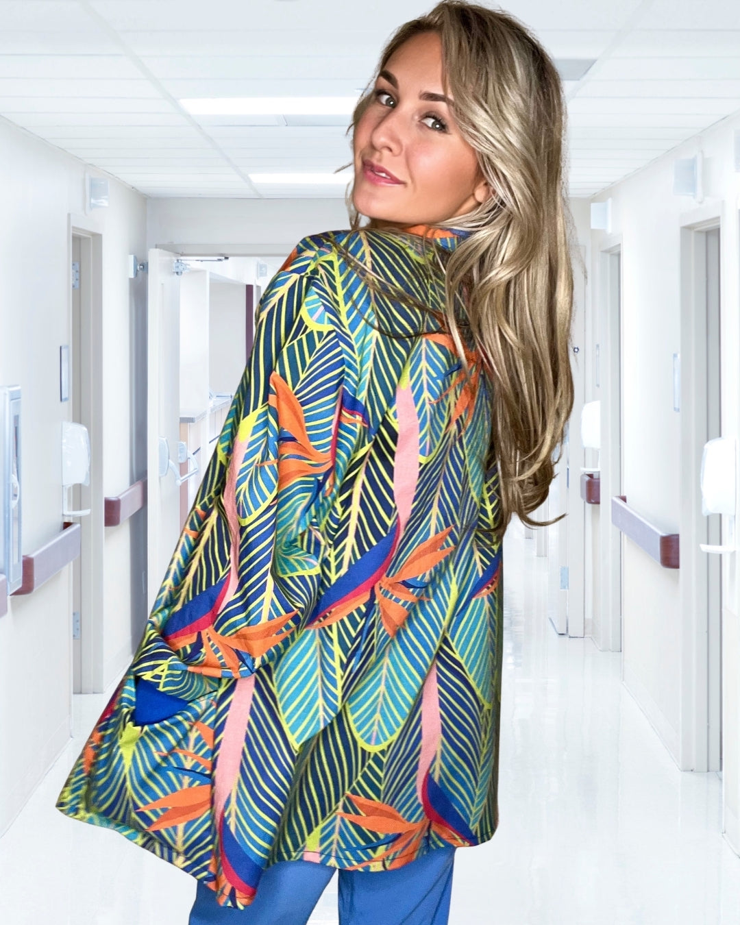 The Statement Scrub Jacket for Nurses and Healthcare Providers by Angelika Gale (Cancer Survivor)