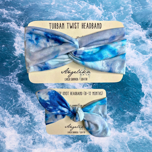 Blu-Topia - Mama + Me Headband Set - Soft Jersey Top Knot for Baby & Adult | Gift-Ready + Gives Back