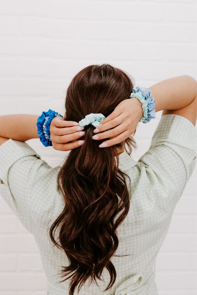 Blue My Mind Silk Scrunchies