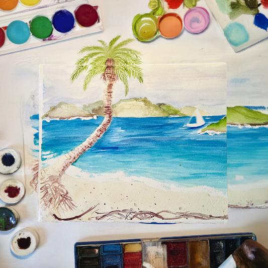 Caneel Bay St. John USVI Watercolor Art Print by Angelika Gale - Angelika Gale