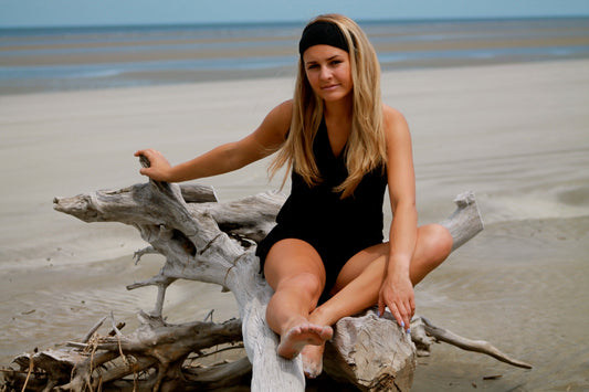 Carpe Diem Black Simple Stretch Headband | by Angelika Gale - Angelika Gale