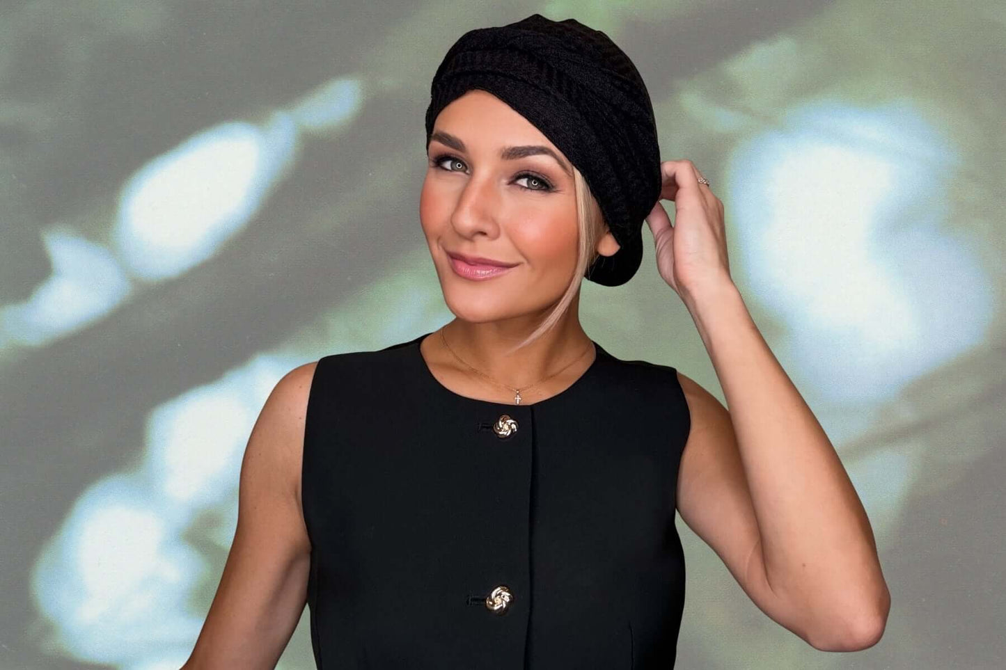 Carpe Diem Black - Wrapped in Strength Head Scarf by Angelika Gale (Cancer Survivor)