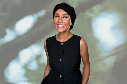 Carpe Diem Black - Wrapped in Strength Head Scarf by Angelika Gale (Cancer Survivor)