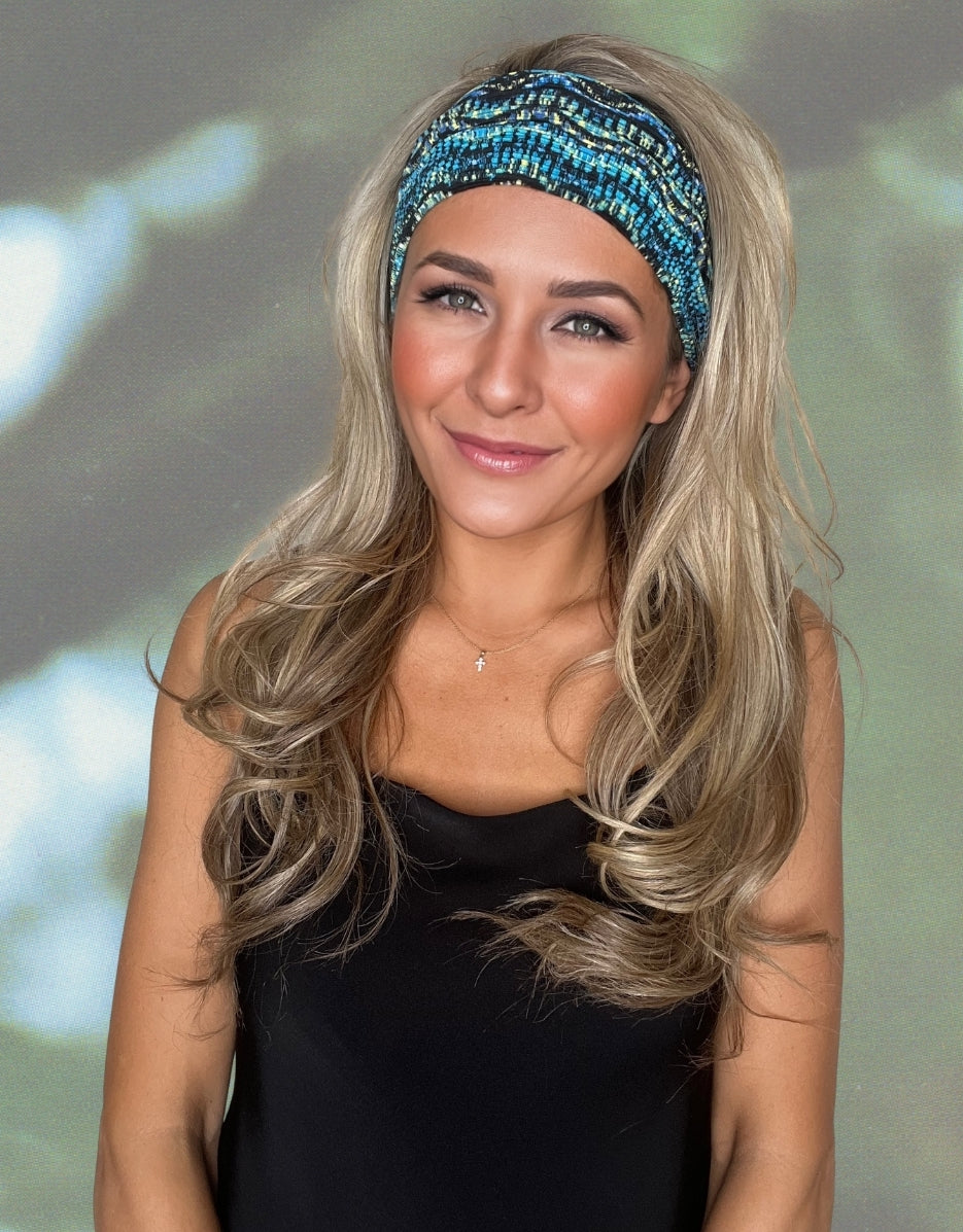 Celestial Tide - Blue Simple Stretch Headband - by Angelika Gale (Cancer Survivor)