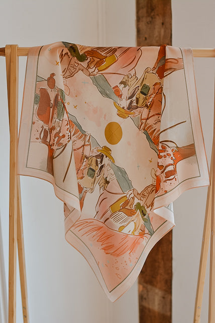 September Ride Cowgirl Silk Scarf Wild Rag