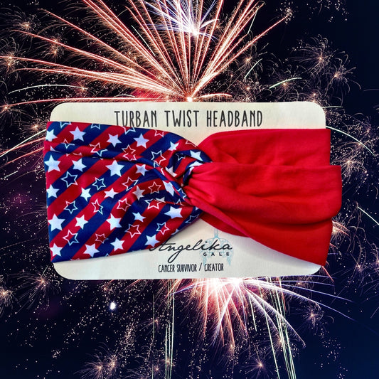LIMITED EDITION Firecracker - Turban Twist Headband - by Angelika Gale