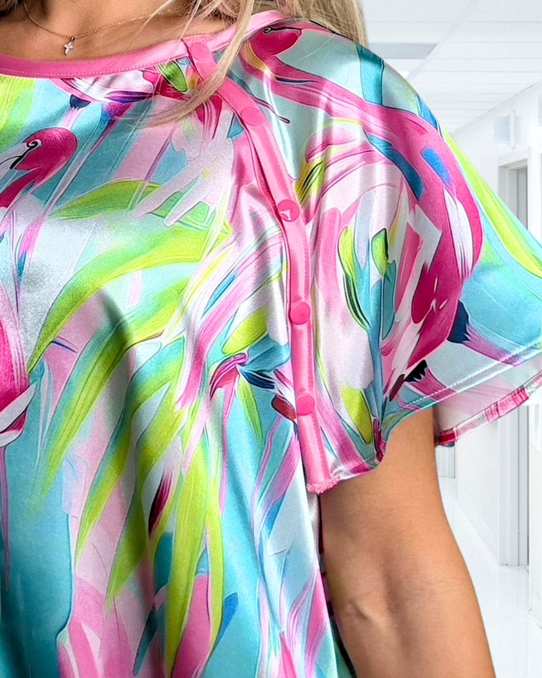Flamingo Dreams Hospital Gown