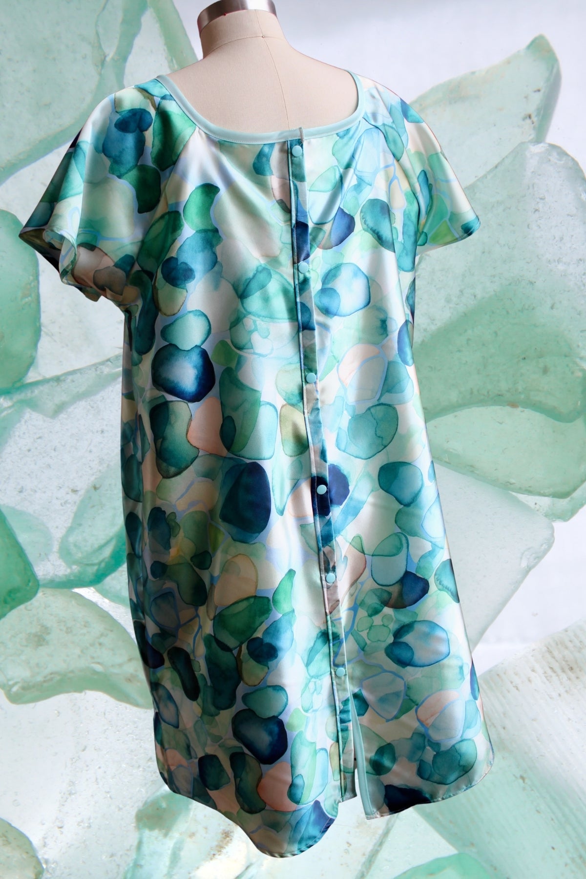 Sea Glass Strength Hospital Gown  by Angelika Gale (Cancer Survivor)