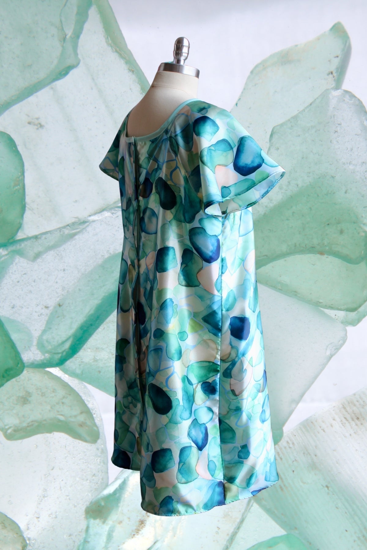 Sea Glass Strength Hospital Gown  by Angelika Gale (Cancer Survivor)