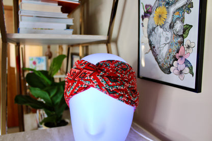 LIMITED EDITION - Crimson Courage - Turban Twist Headband - by Angelika Gale (Cancer Survivor)