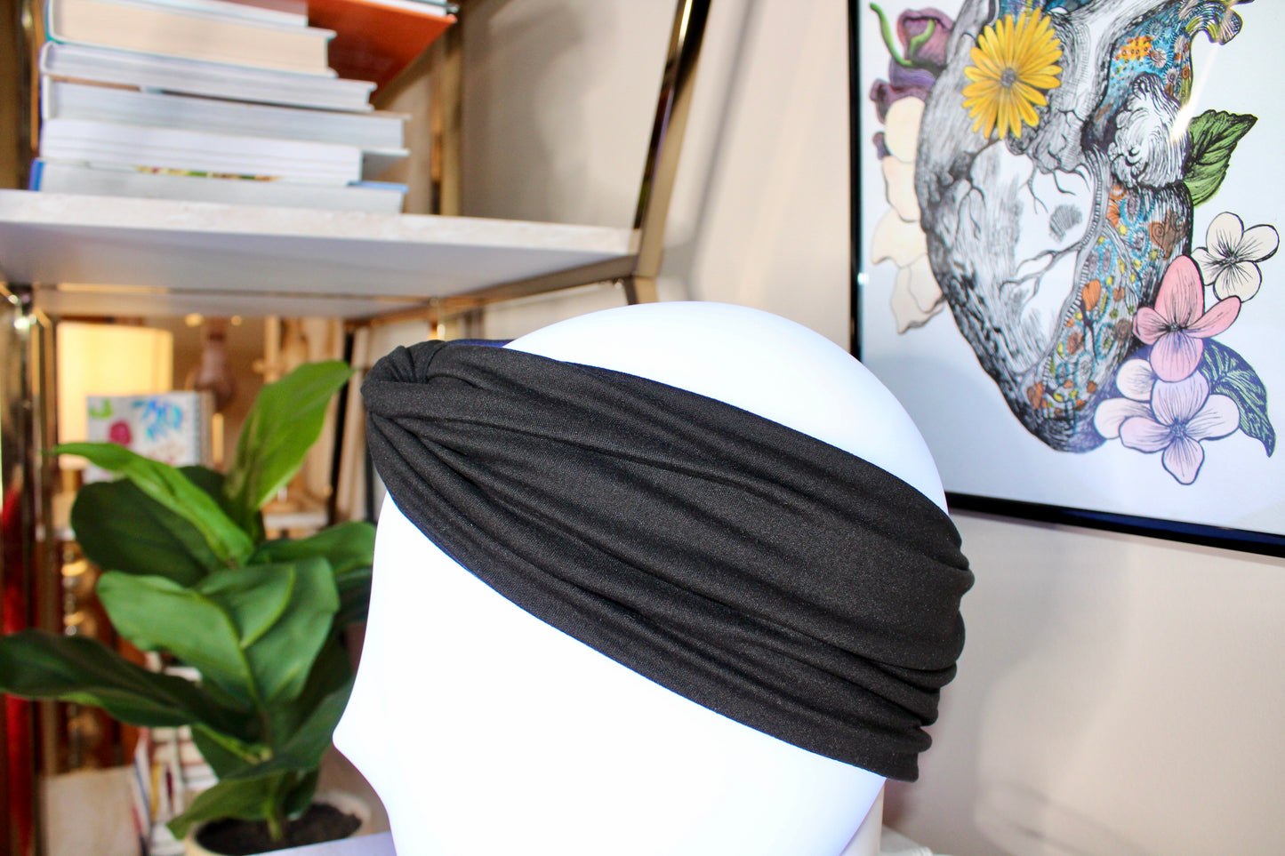 Carpe Diem - Black Turban Twist Headband - by Angelika Gale (Cancer Survivor)