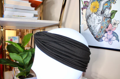 Carpe Diem - Black Turban Twist Headband - by Angelika Gale (Cancer Survivor)