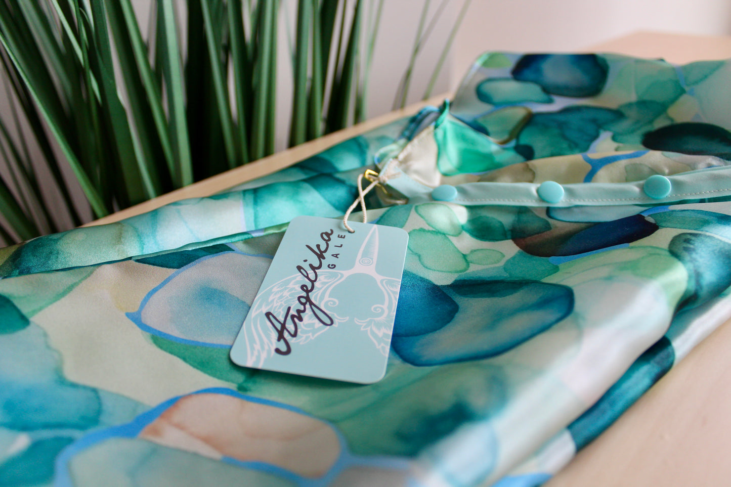 Sea Glass Strength Hospital Gown  by Angelika Gale (Cancer Survivor)