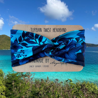 Limited-Edition | Blu-Topia Turban Twist Headband | by Angelika Gale