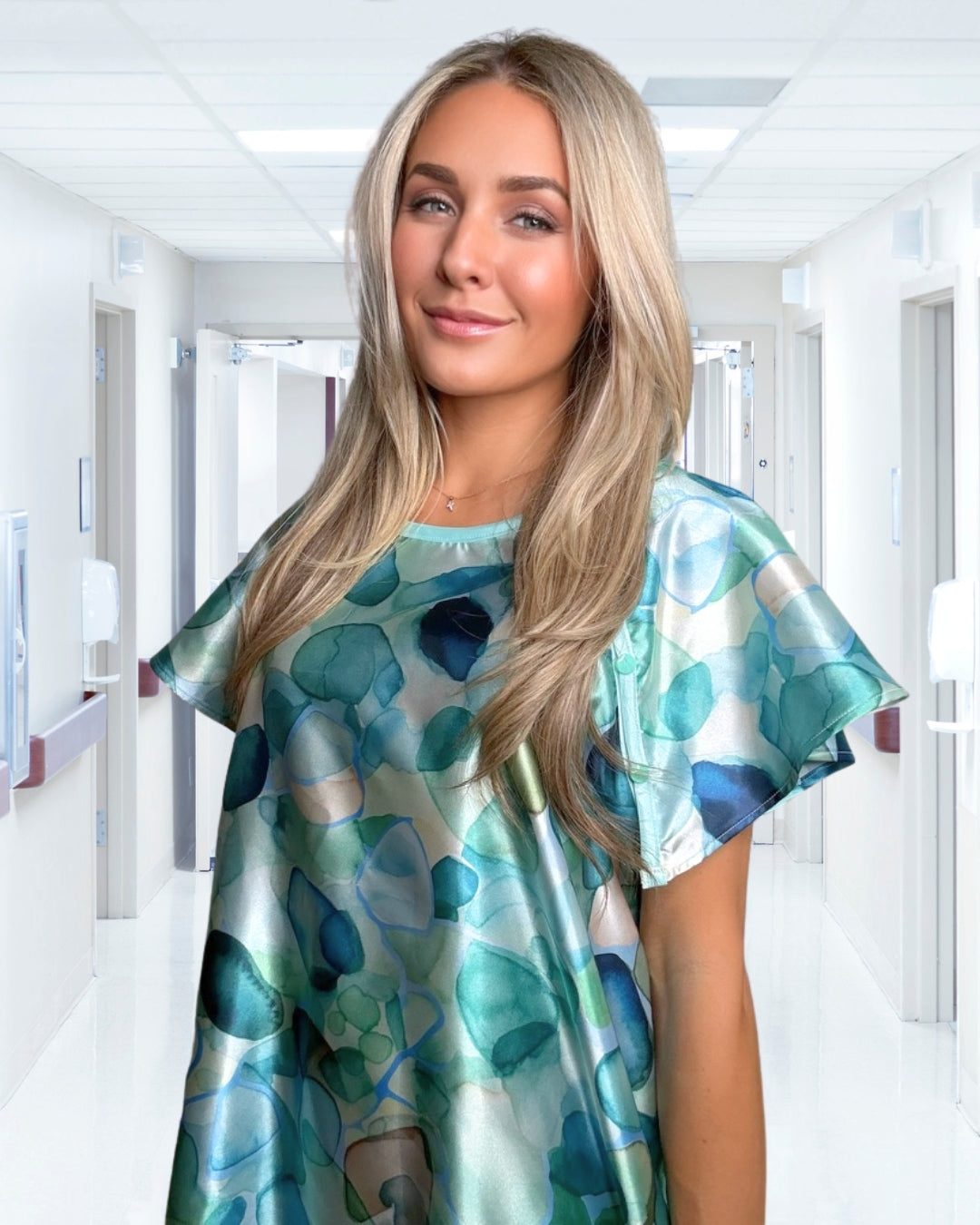 Sea Glass Strength Hospital Gown