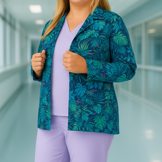 The Statement Scrub Jacket for Nurses and Healthcare Providers by Angelika Gale (Cancer Survivor)