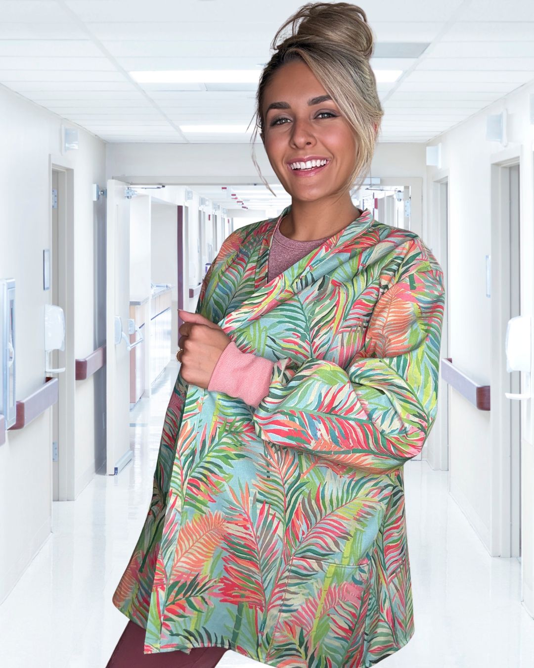 Palm Sunset - Tropical Scrub Jacket