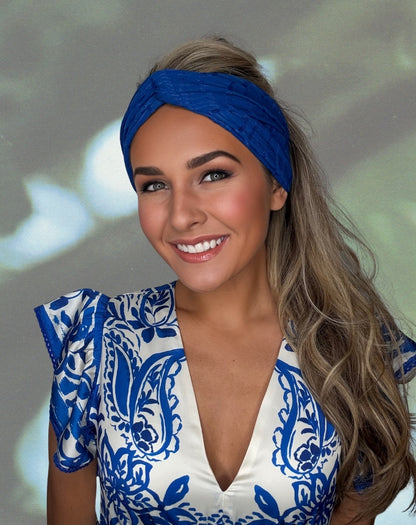 Wish Upon Blue - Turban Twist Headband