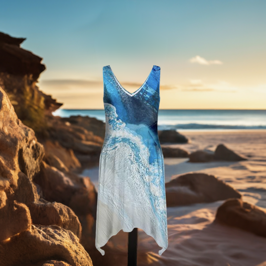 Azure Break Asymmetrical Hem Dress by Angelika Gale