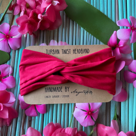 Hot Pink Turban Twist Headband