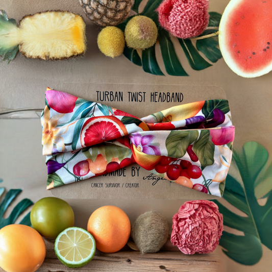 Tropical Fruit Turban Twist Headband