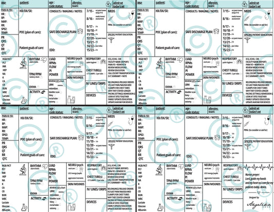 The Ultimate Printable Nurse Report Sheet by Angelika Gale | Instant Download | Letter Size
